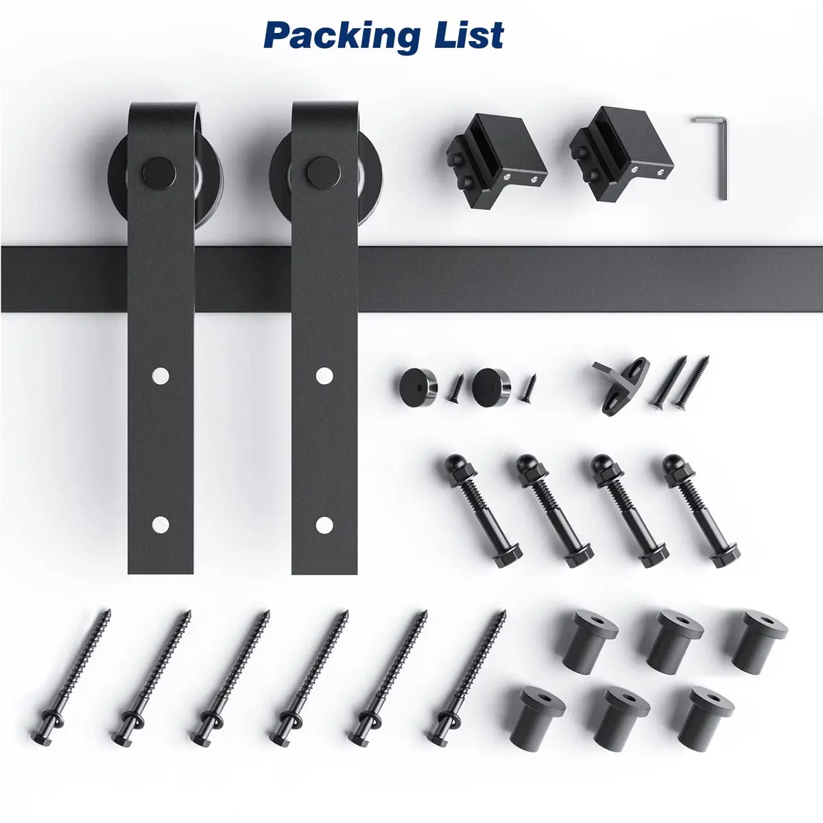 EaseLife 8 FT Sliding Barn Door Hardware Track Kit | Quiet & Smooth, Easy Install (8FT Track for 40-48" Wide Door) - view 7