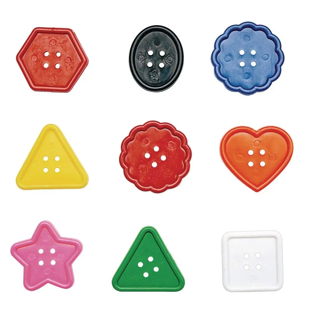 Colorations Really Big Bright Buttons, 130 Pieces (1 lb / 0.45 kg), 8 Shapes, Assorted Colors | Jumbo Craft Buttons for Kids - view 3