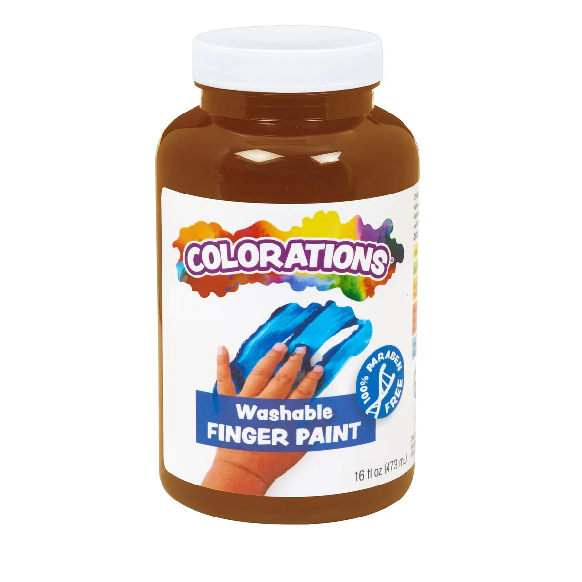 Colorations Washable Finger Paints, Brown, 16 fl oz | Non-Toxic, Paraben-Free, Made in USA - main product image