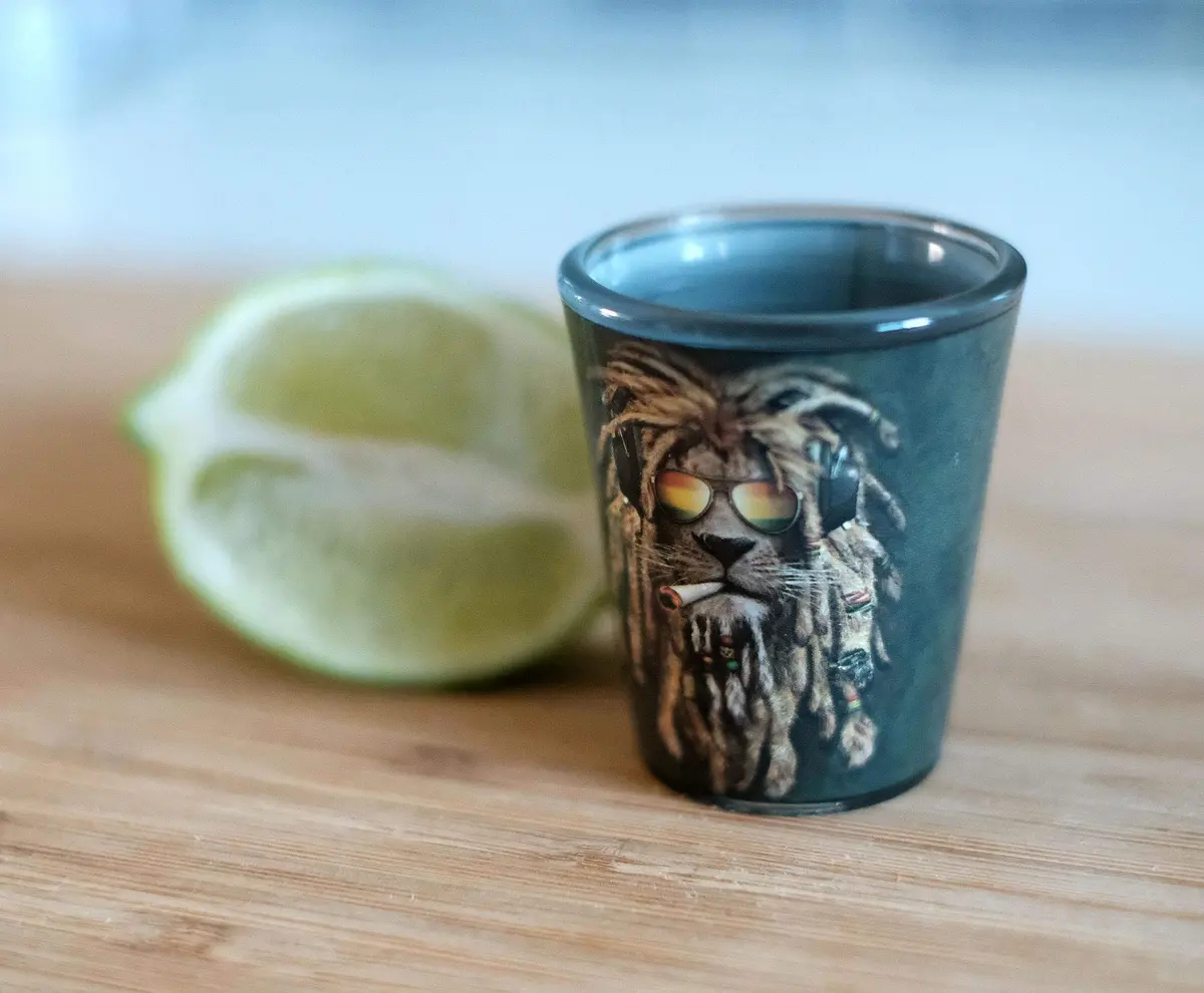 JUST FUNKY Reggae Lion 2oz Shot Glass | Animal Theme, Durable Glass, Hand Wash Only - view 5