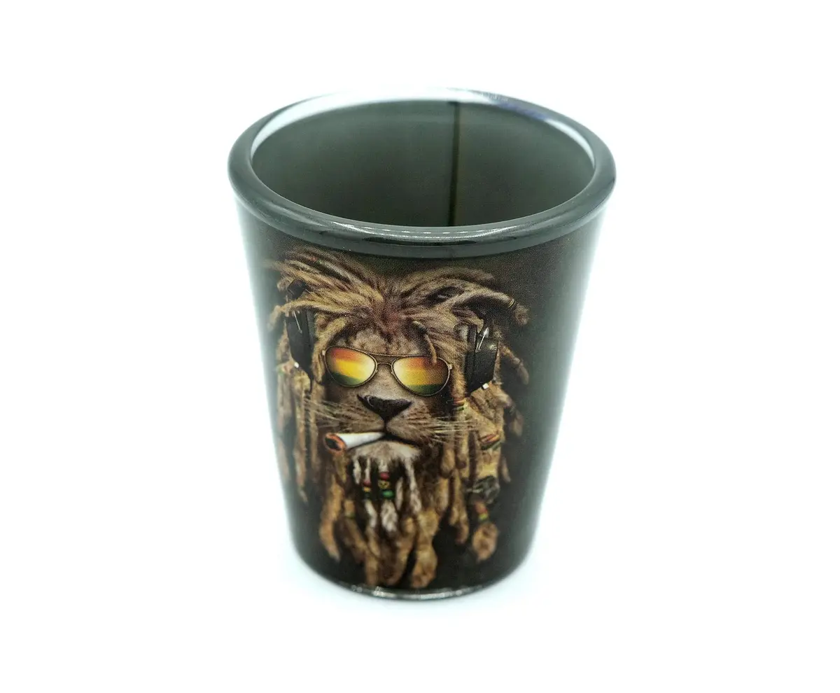 JUST FUNKY Reggae Lion 2oz Shot Glass | Animal Theme, Durable Glass, Hand Wash Only - view 2