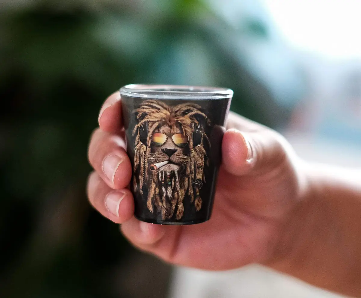 JUST FUNKY Reggae Lion 2oz Shot Glass | Animal Theme, Durable Glass, Hand Wash Only - view 4