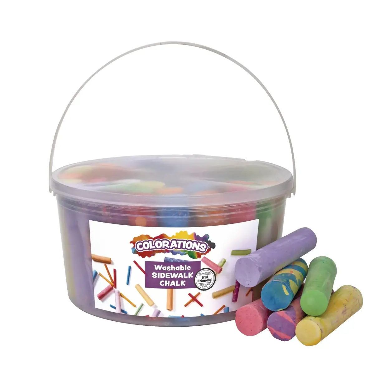 Colorations Chunky Chalk Eggs, Set of 18, 2 1/8 x 1 1/2 inches | Non-Toxic Sidewalk Chalk for Kids - main product image