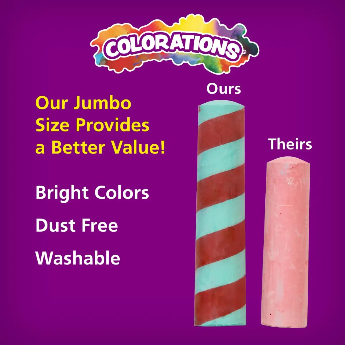 Colorations Chunky Chalk Eggs, Set of 18, 2 1/8 x 1 1/2 inches | Non-Toxic Sidewalk Chalk for Kids - view 5