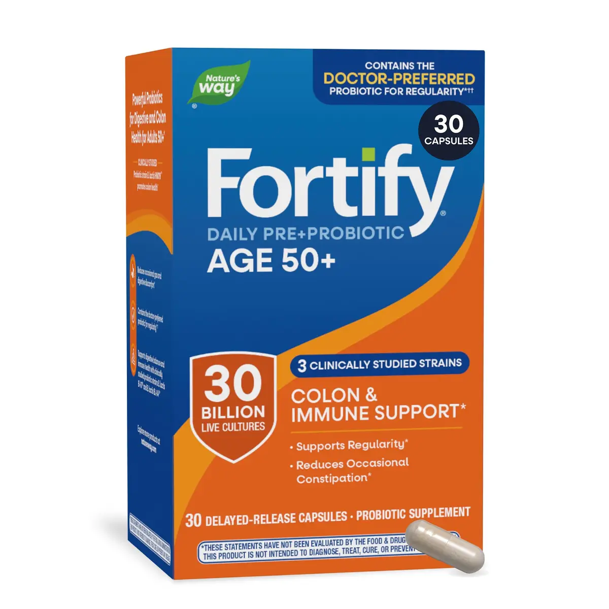 Nature's Way Fortify 30 Billion Daily Pre+Probiotic for Adults 50+ | Supports Digestive & Immune Health - main product image