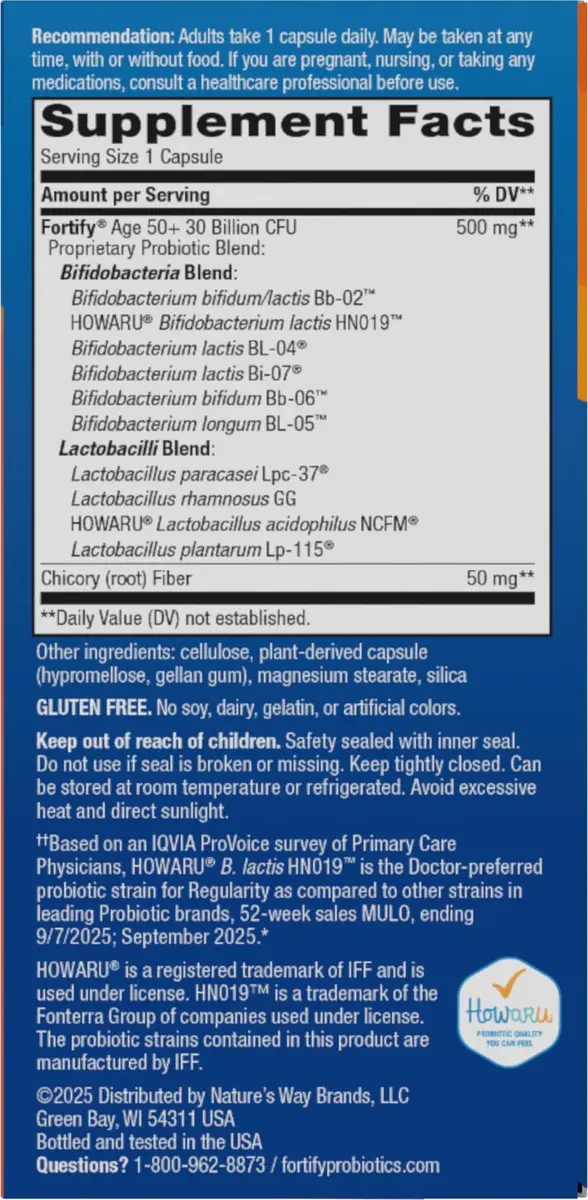 Nature's Way Fortify 30 Billion Daily Pre+Probiotic for Adults 50+ | Supports Digestive & Immune Health - view 9