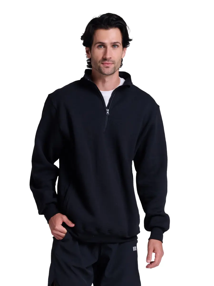 Russell Athletic Dri-Power Fleece 1/4 Zip Cadet Black Medium | Moisture-Wicking, Relaxed Fit, US Imported - main product image