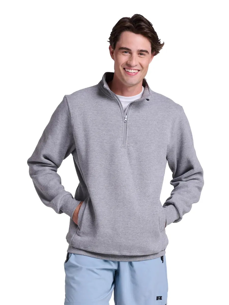 Russell Athletic Dri-Power Fleece 1/4 Zip Cadet Large | Moisture-Wicking, Stylish for Cold Weather - main product image