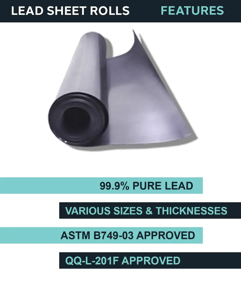 Phillips Safety Lead Sheet 1/32 x 12 x 12 inches | Pure, ASTM & QQ-L-201f Compliant, Acoustic & Radiation Shielding - view 3