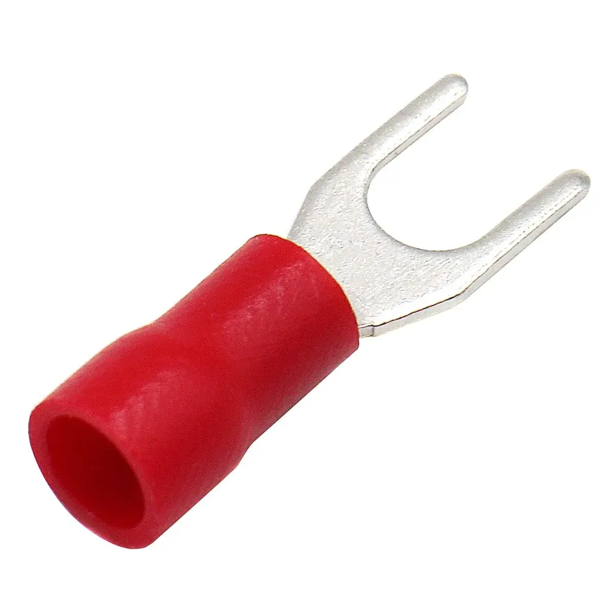 Baomain Red Fork Spade Insulated Terminal Connectors 4.3mm #8 Stud 22-16 AWG (100-Pack) | Secure Crimp Connection for Electrical Wiring - view 8