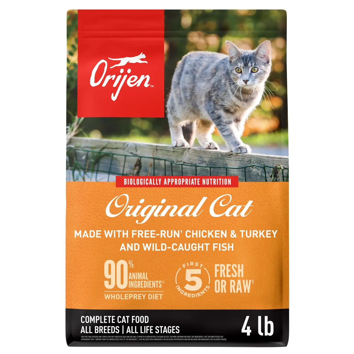 ORIJEN Grain Free WHOLEPREY Dry Cat Food 4lb | High Protein, Raw Flavor, Supports Digestion & Coat - main product image