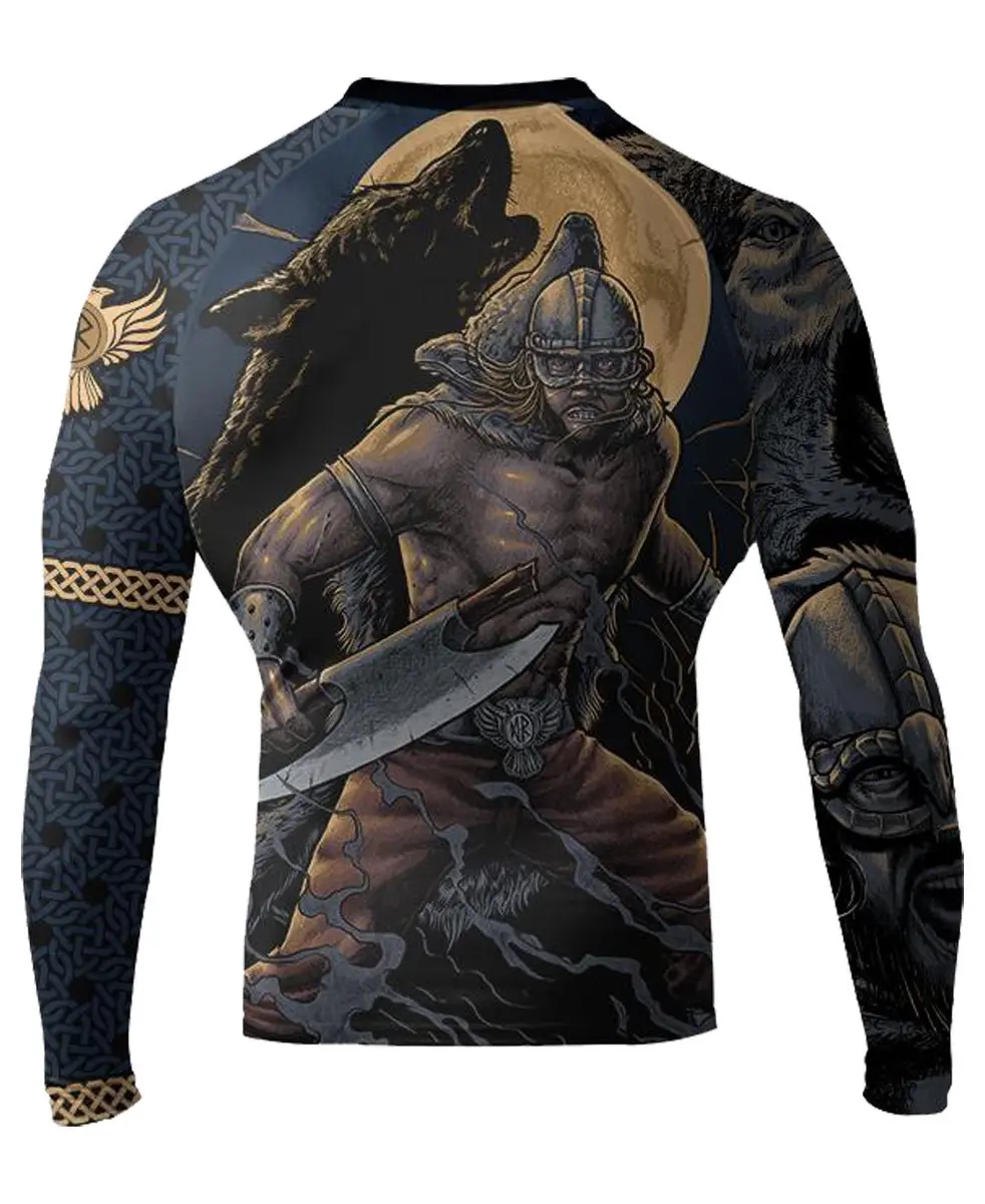 Raven Fightwear Men's Ulfhedinn MMA Rash Guard Black Medium | Lightweight, Moisture-Wicking & UV Protected - main product image