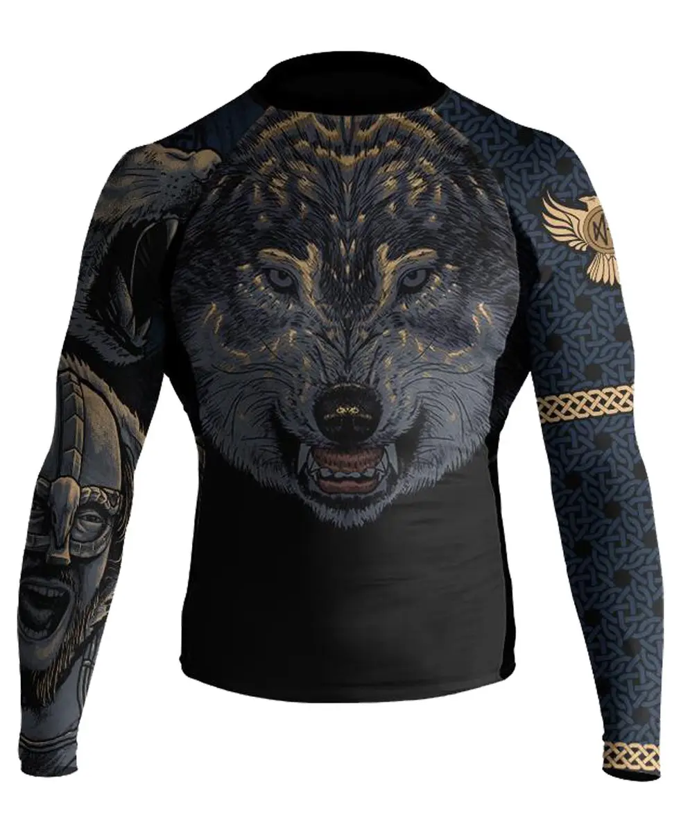 Raven Fightwear Men's Ulfhedinn MMA Rash Guard Black Medium | Lightweight, Moisture-Wicking & UV Protected - view 2