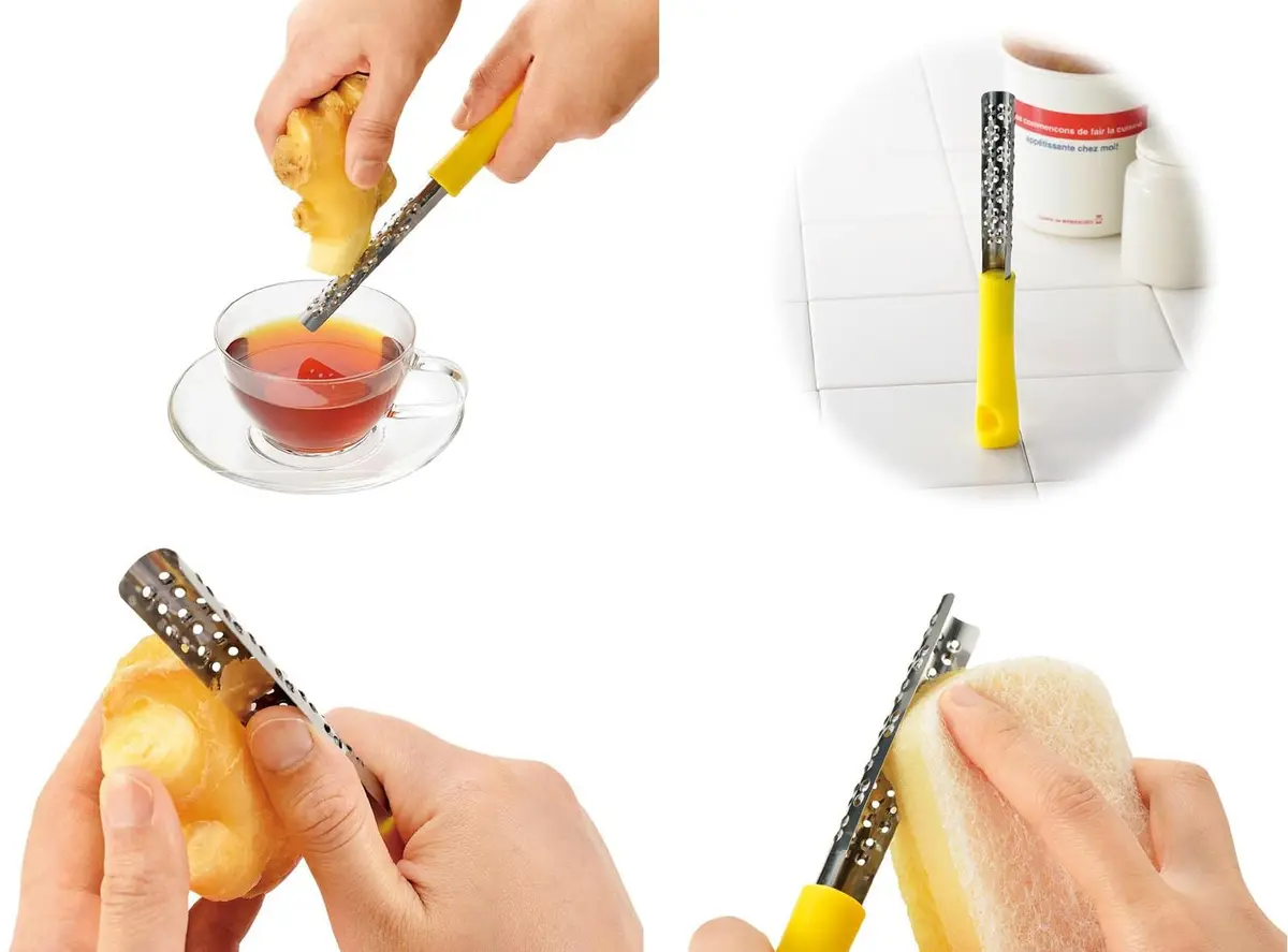 Shimomura Industry FV-619 Ginger Grater 22g (0.8 oz) | Stainless Steel Blade for Fresh Ginger - view 2