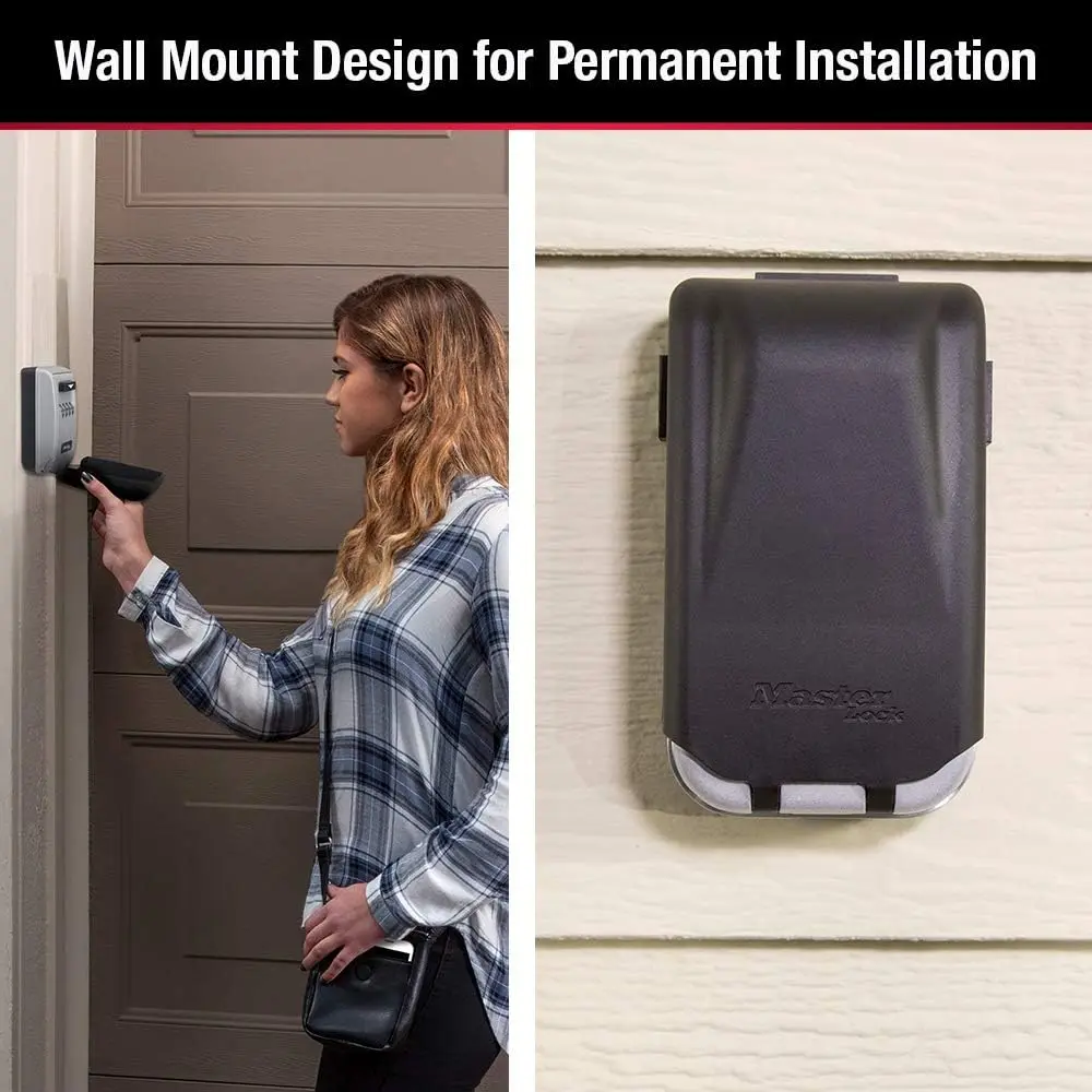 Master Lock 5425D Set Your Own Combination Wall Mount Lock Box with Light Up Dials, 6 Key Capacity, Black | Durable Metal Body & Easy Visibility - view 3