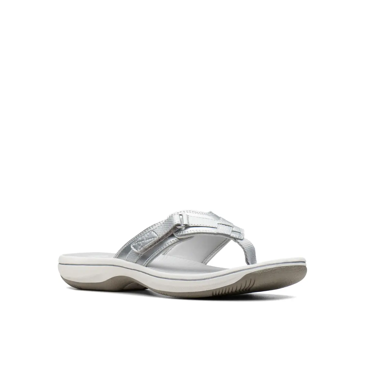 Clarks Breeze Sea Flip-Flop 9 | Silver Synthetic, Lightweight & Comfortable (70-120 chars) - view 9