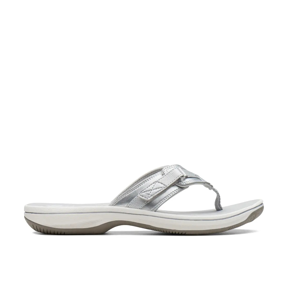 Clarks Breeze Sea Flip-Flop 9 | Silver Synthetic, Lightweight & Comfortable (70-120 chars) - view 3