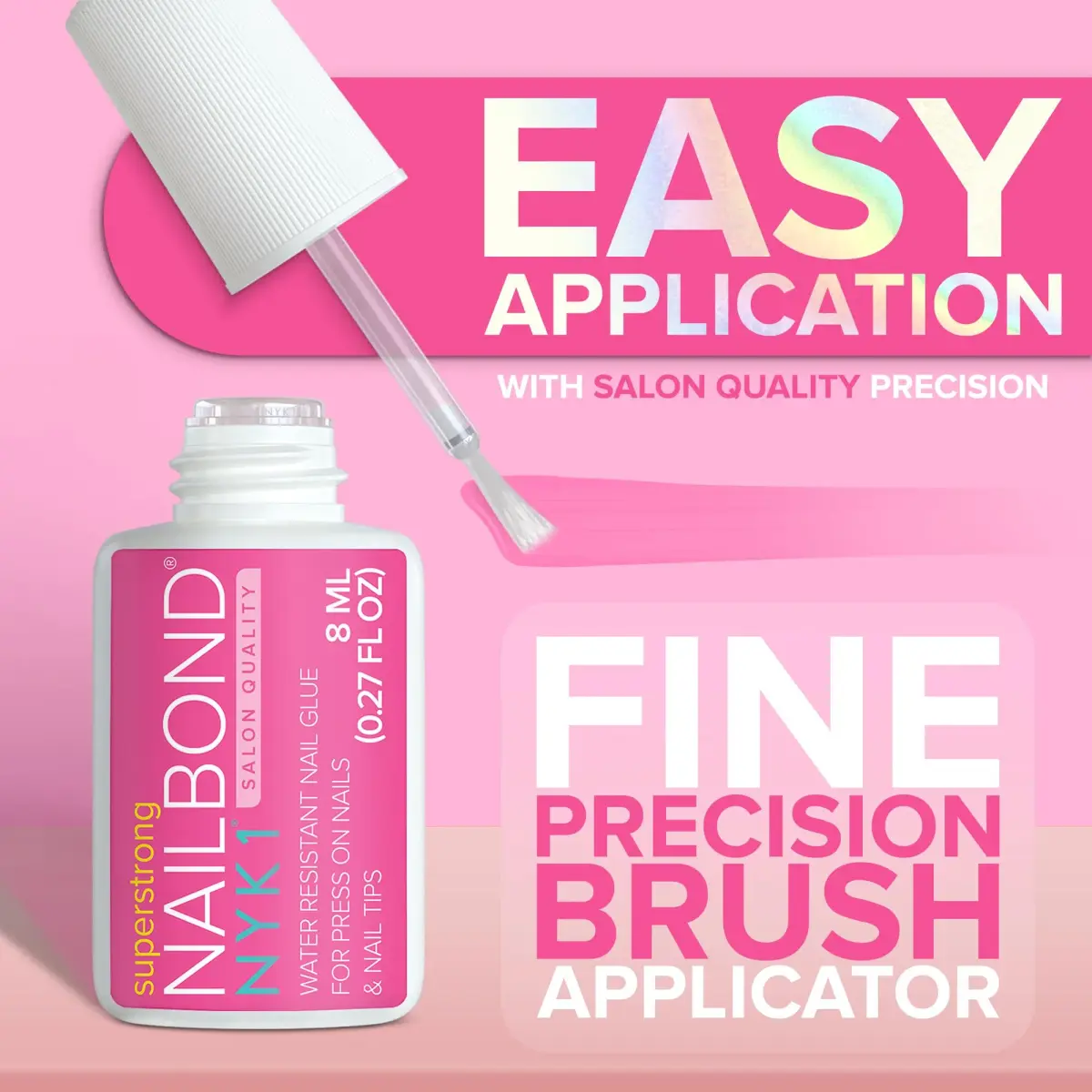 NYK1 NailBond Super Strong Nail Glue for Press On Nails, Nail Tips & Acrylics | 8ml (0.27 Fl Oz) - view 5