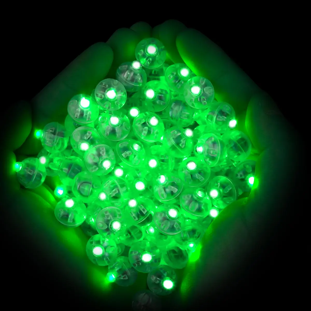 Neo LOONS Green Round LED Balloon Lights 100 Count | 24+ Hour Standby, 1.7cm Diameter - main product image