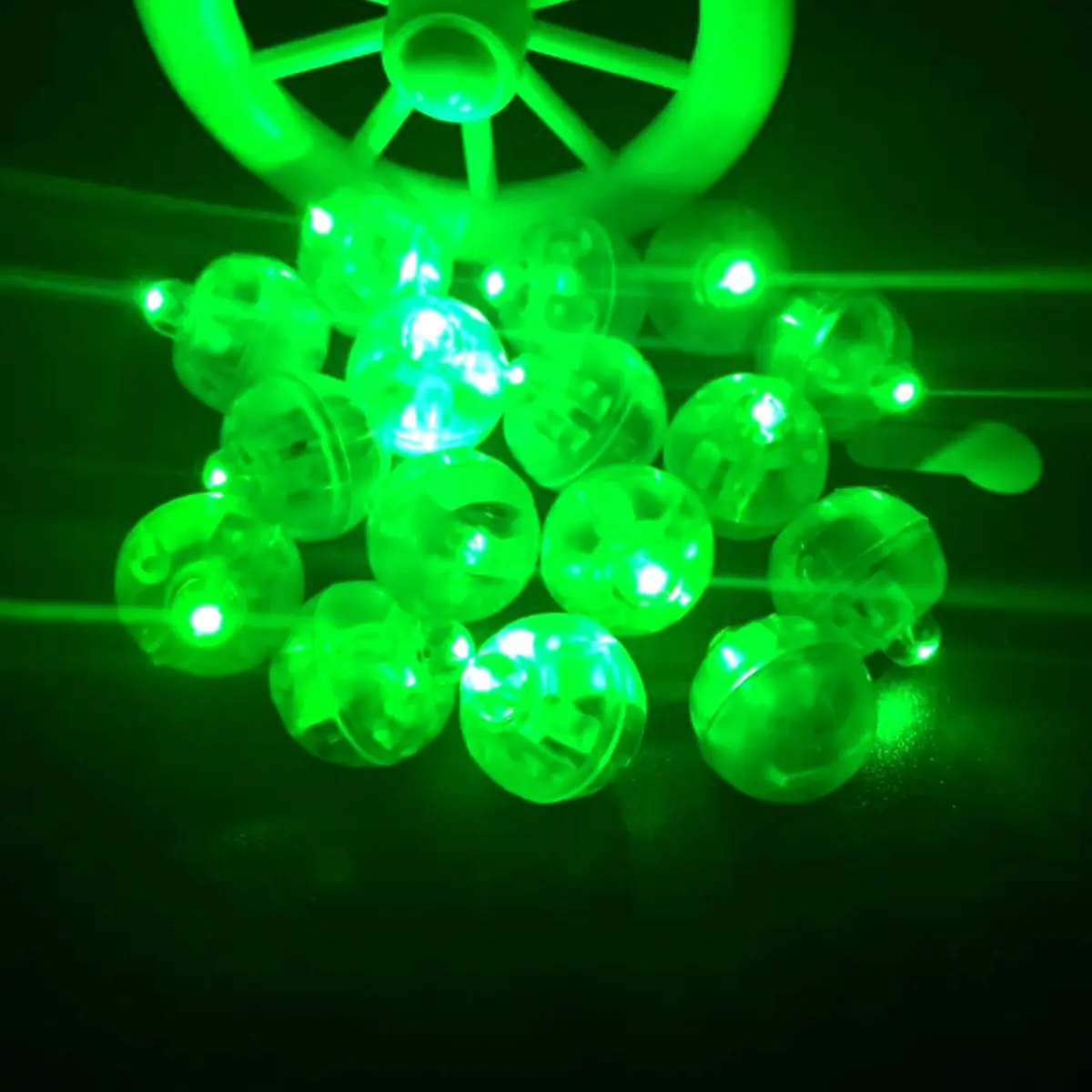 Neo LOONS Green Round LED Balloon Lights 100 Count | 24+ Hour Standby, 1.7cm Diameter - view 3