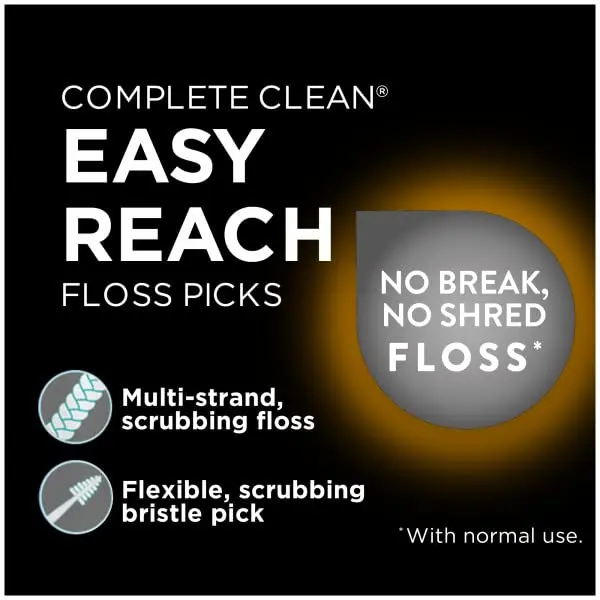 DenTek Complete Clean Easy Reach Floss Picks, Mouthwash Blast Flavor, 75 ct. (Pack of 4) | Advanced Fluoride Coating - view 3