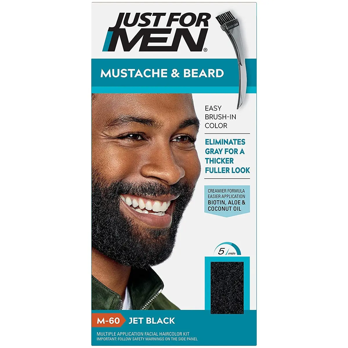 Just for Men Color Gel Mustache, Beard & Sideburns 115 Jet Black | Natural Jet-Black Facial Hair Color - main product image