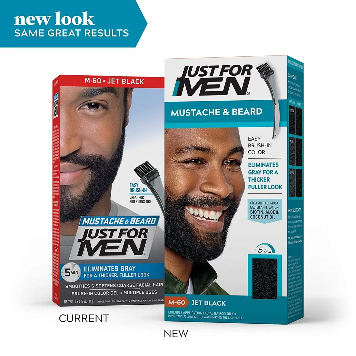 Just for Men Color Gel Mustache, Beard & Sideburns 115 Jet Black | Natural Jet-Black Facial Hair Color - view 5