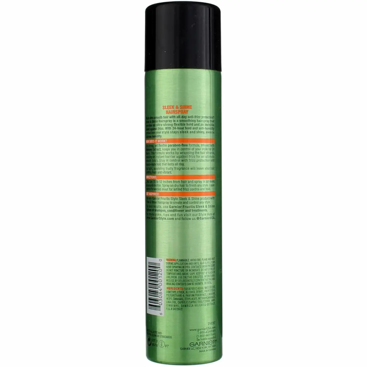 Garnier Fructis Style Anti-Humidity Hairspray Sleek & Shine 250ml (8.25 Fl Oz) | Humidity Protection & Shine - view 7