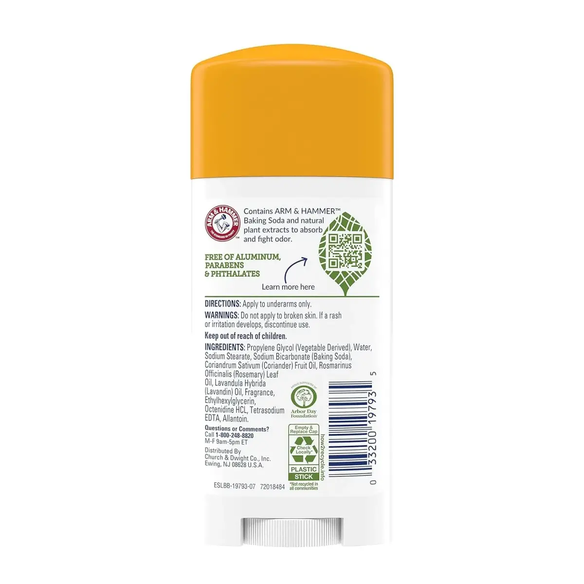 ARM & HAMMER Essentials Natural Deodorant Fresh 2.5 oz (Pack of 10) | Aluminum-Free Odor Protection - view 2