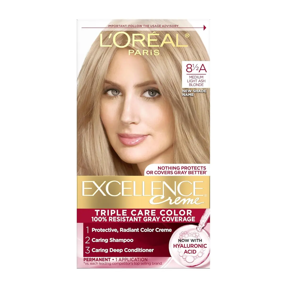 L'Oreal Paris Excellence Créme Permanent Hair Color 8.5A Champagne Blonde | Long-lasting, Gray Coverage, Easy Home Use - view 2