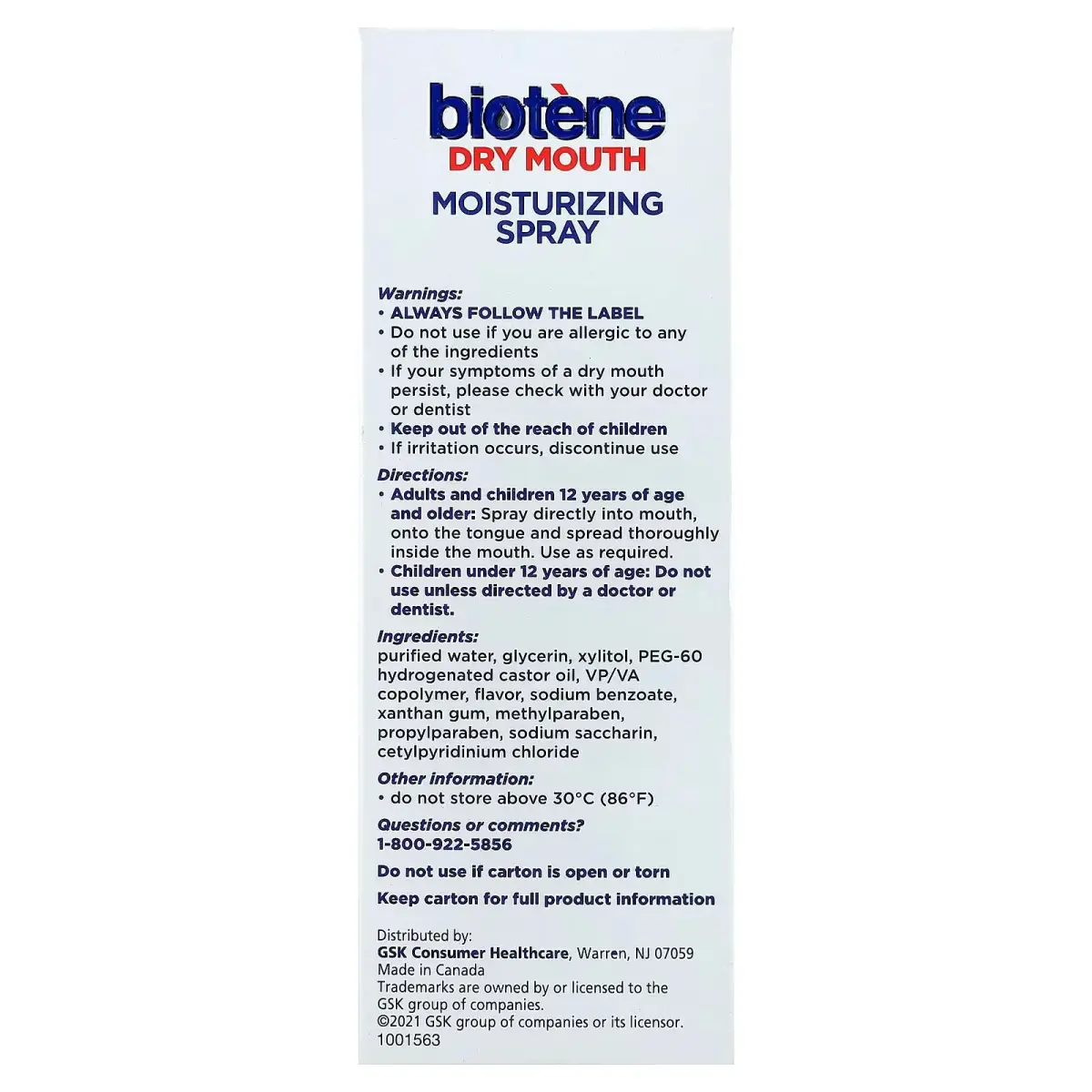 biotène Moisturizing Mouth Spray Gentle Mint 15ml (0.5 Fl Oz) | Dry Mouth Relief - view 7