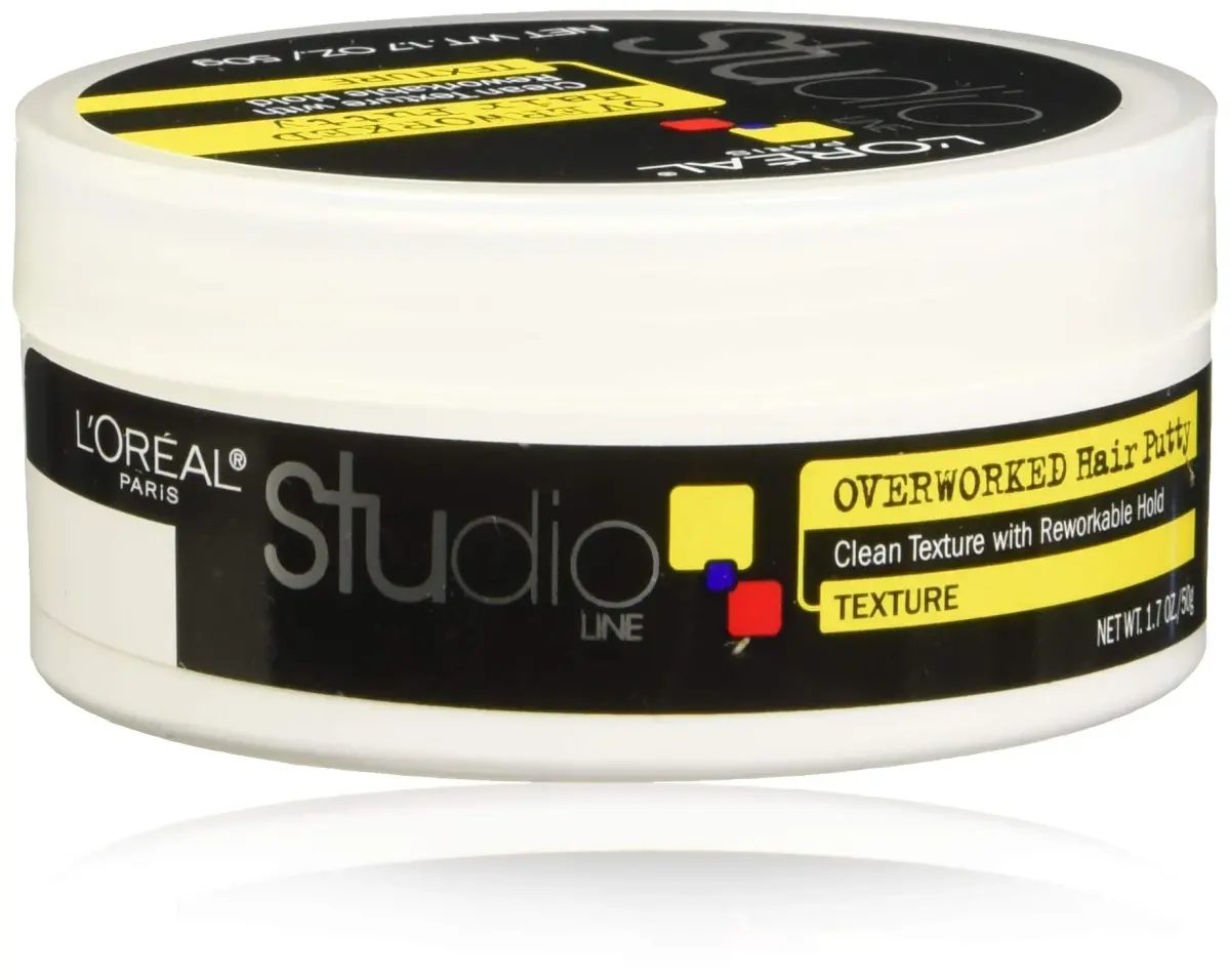 L'Oreal Paris Studio Line Overworked Hair Putty 1.7 oz (Pack of 4) | Flexible Hold & Matte Finish - main product image