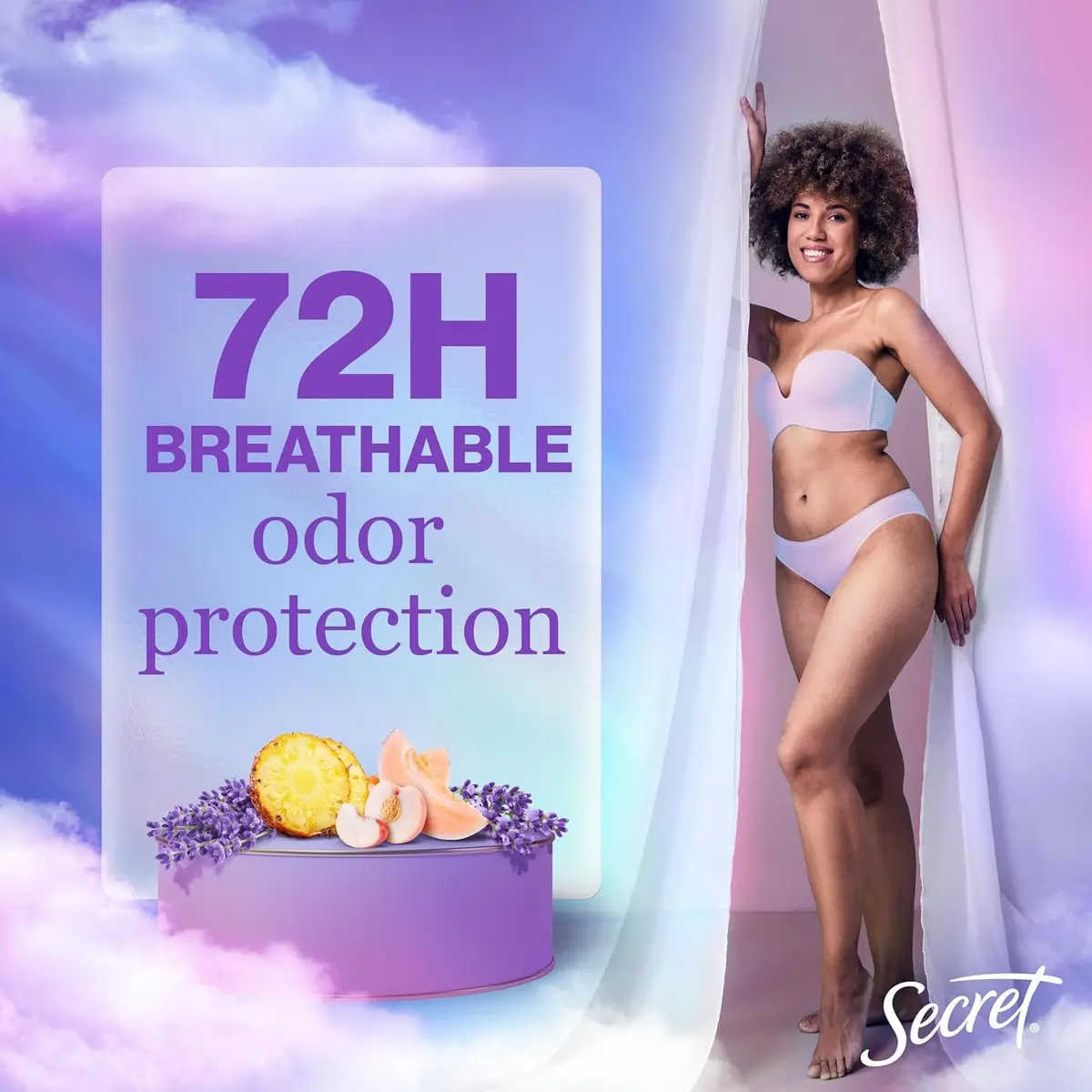 Secret Fresh Antiperspirant Deodorant for Women, 72hr Breathable Sweat & Odor Protection, Instant Freshness & Gentle, PH Balancing Minerals, Clear Gel, Lavender, 2.6 oz (Pack of 11) - view 6