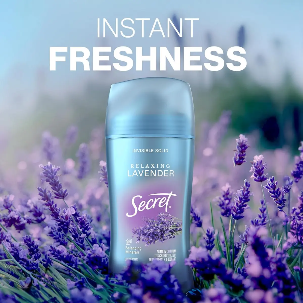 Secret Fresh Antiperspirant Deodorant for Women, 72hr Breathable Sweat & Odor Protection, Instant Freshness & Gentle, PH Balancing Minerals, Clear Gel, Lavender, 2.6 oz (Pack of 11) - view 2