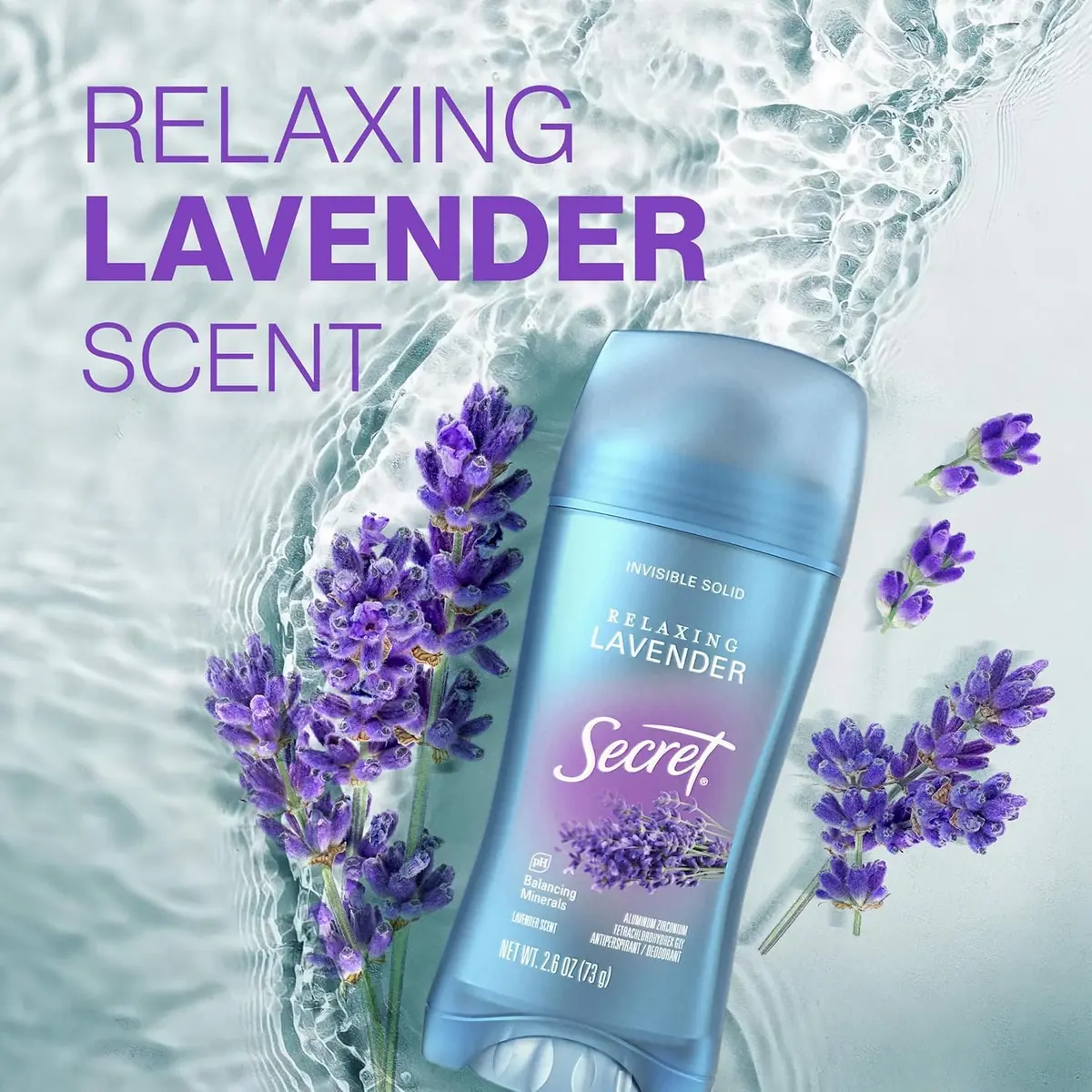 Secret Fresh Antiperspirant Deodorant for Women, 72hr Breathable Sweat & Odor Protection, Instant Freshness & Gentle, PH Balancing Minerals, Clear Gel, Lavender, 2.6 oz (Pack of 11) - view 3