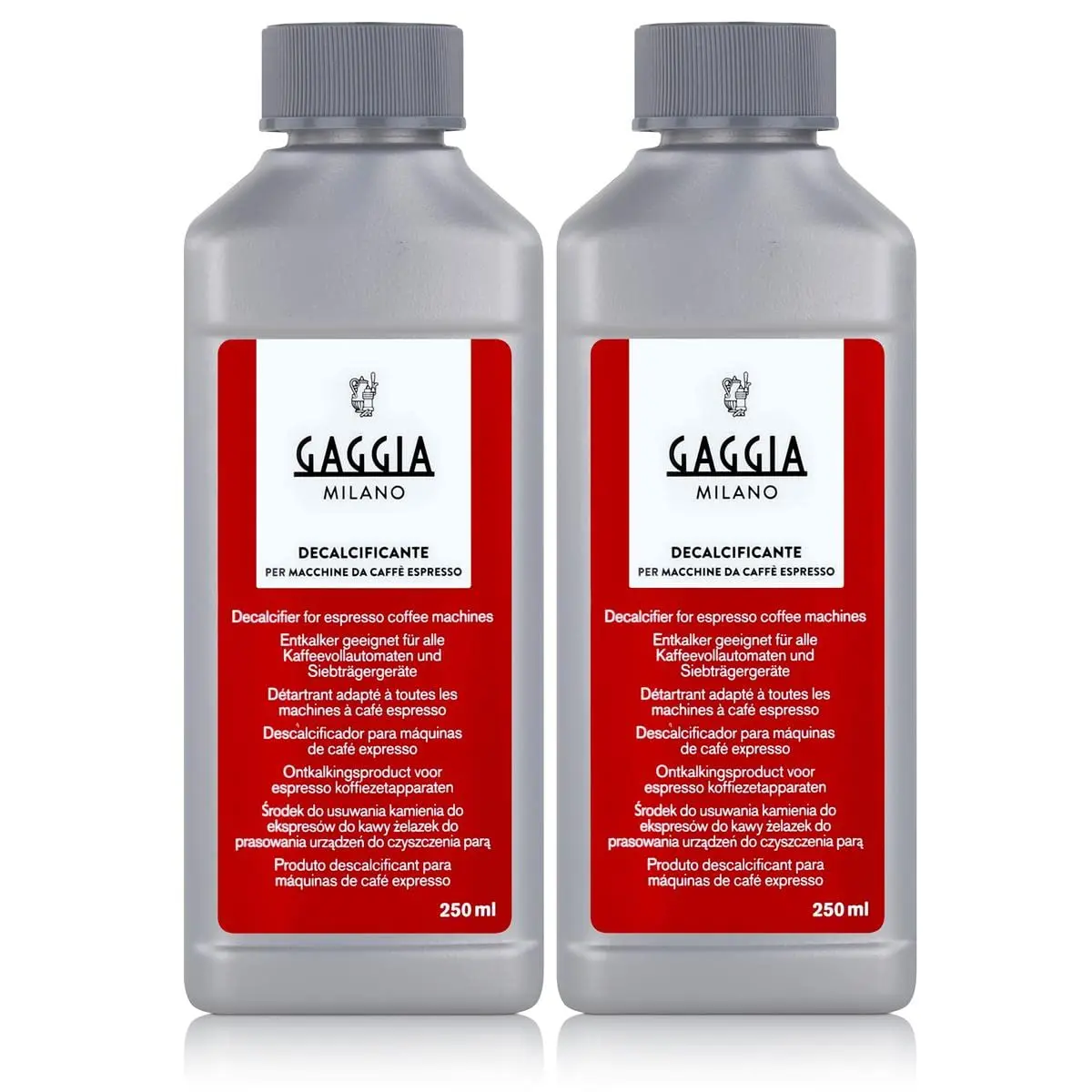 Gaggia Decalcifier Descaler Solution 500ml (2 x 250ml Bottles) | Cleans Espresso Machine Water Circuits - main product image