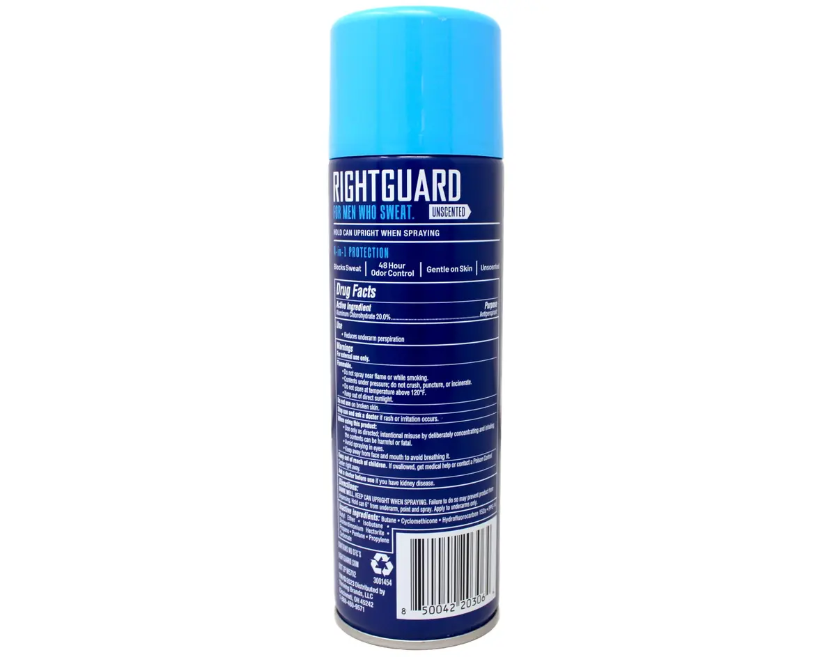 Right Guard Sport Unscented Antiperspirant Deodorant Spray 169ml (6 oz) | 24-Hour Sweat & Odor Protection - view 2