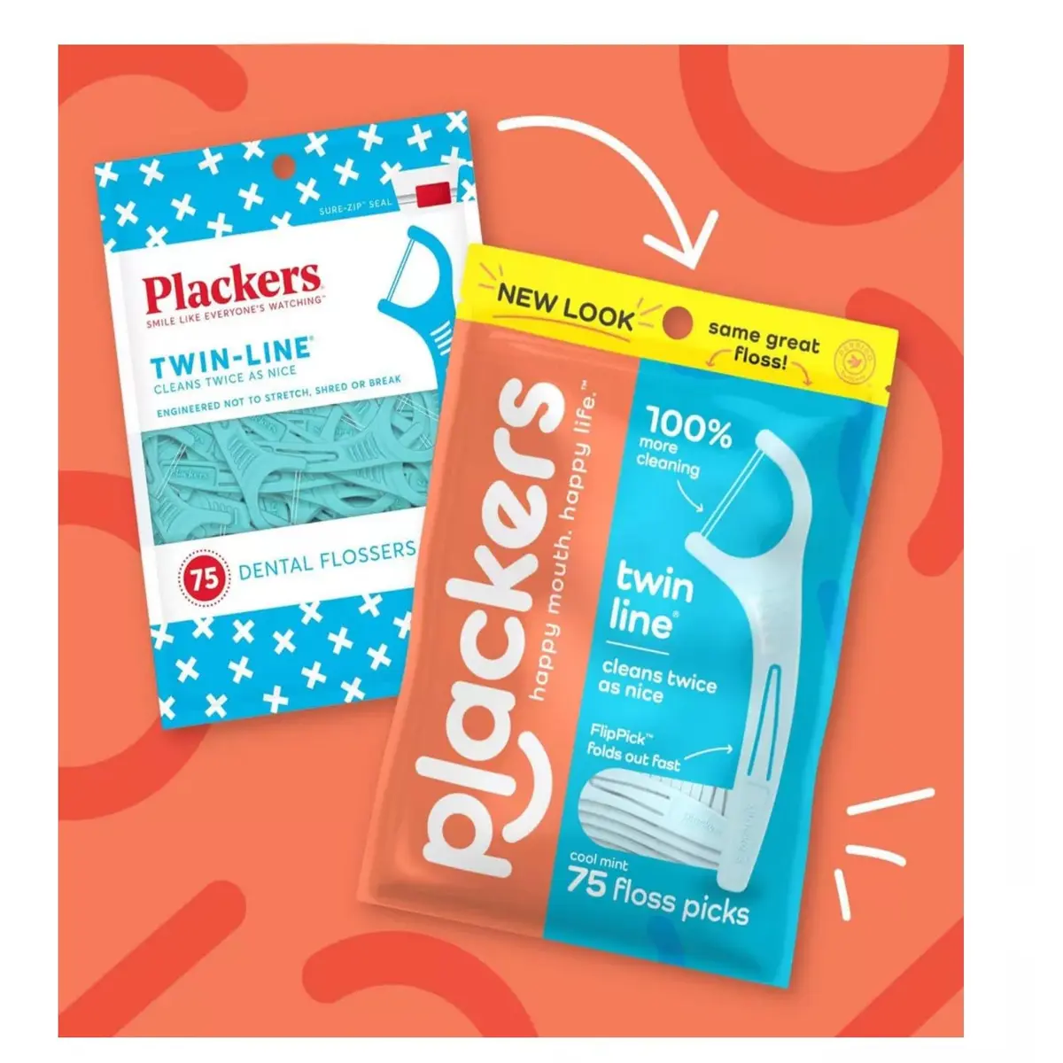 Plackers Twin-Line Dental Flossers Cool Mint 900 Count (30 x 30 Picks) | Whitening Floss Picks for Effective Cleaning - view 3