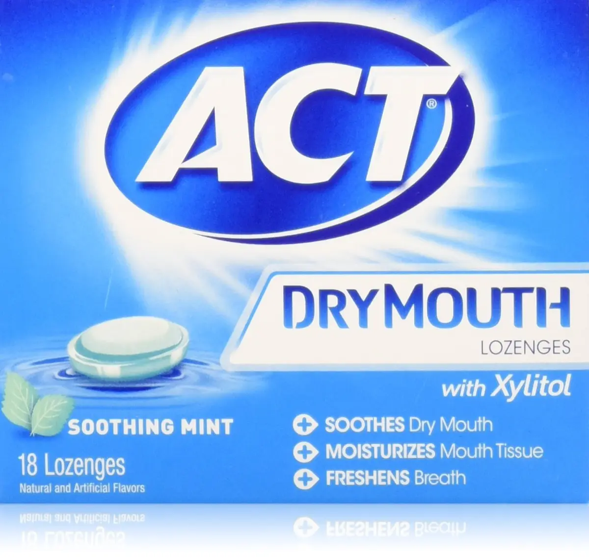 ACT Dry Mouth Soothing Mint Lozenges 54 Count (18 ea x 3) | Moisturizes Mouth Tissue & Refreshes Breath - main product image