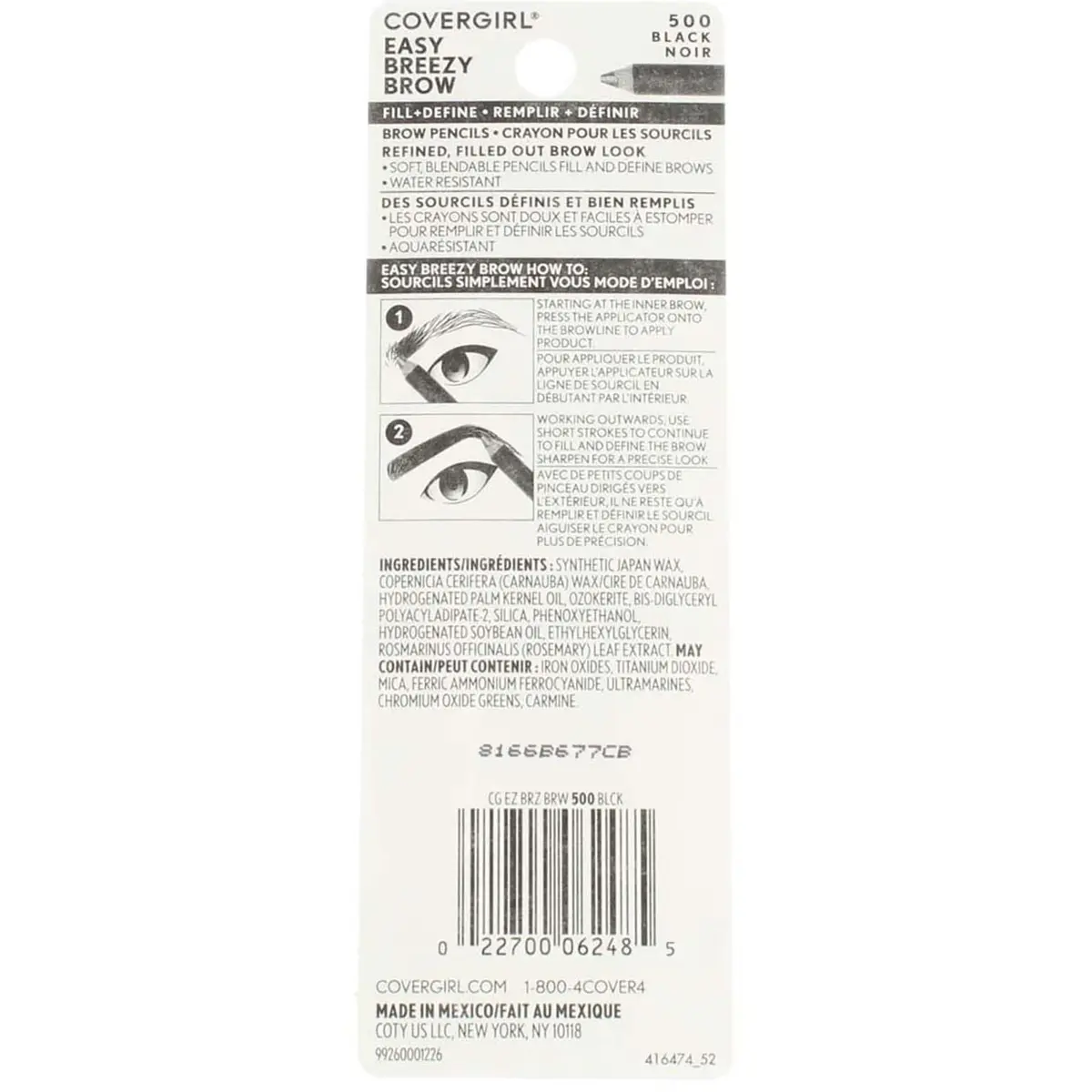 COVERGIRL Professional Brow & Eye Makers Eyeliner Pencil, Midnight Black 500, 1.8g (Pack of 10) | Twin Pencils for Brows & Eyes - view 2