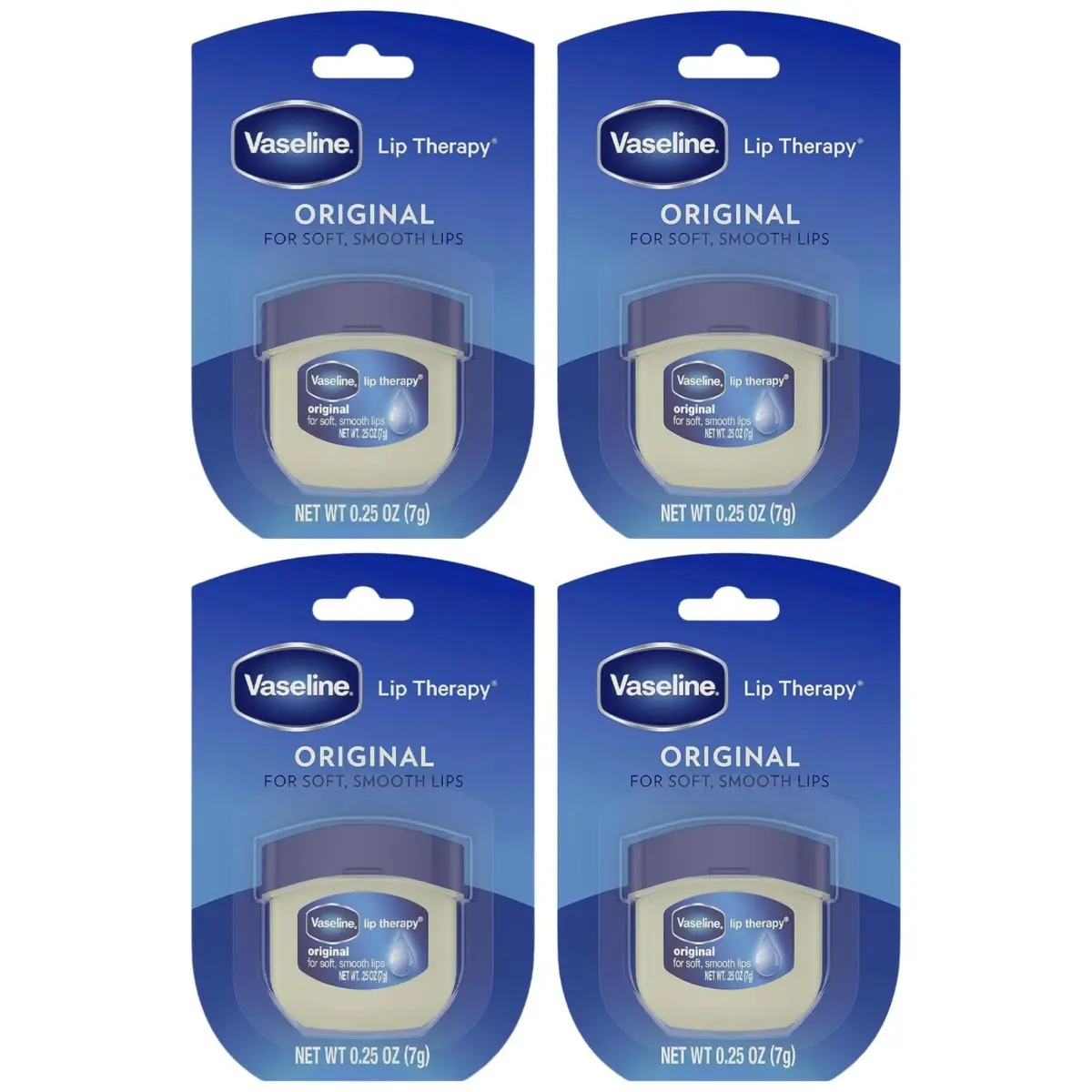 Vaseline Lip Therapy Original Mini 0.25 Ounce (Pack of 4) | Pocket-Sized Healing for Dry Lips - main product image