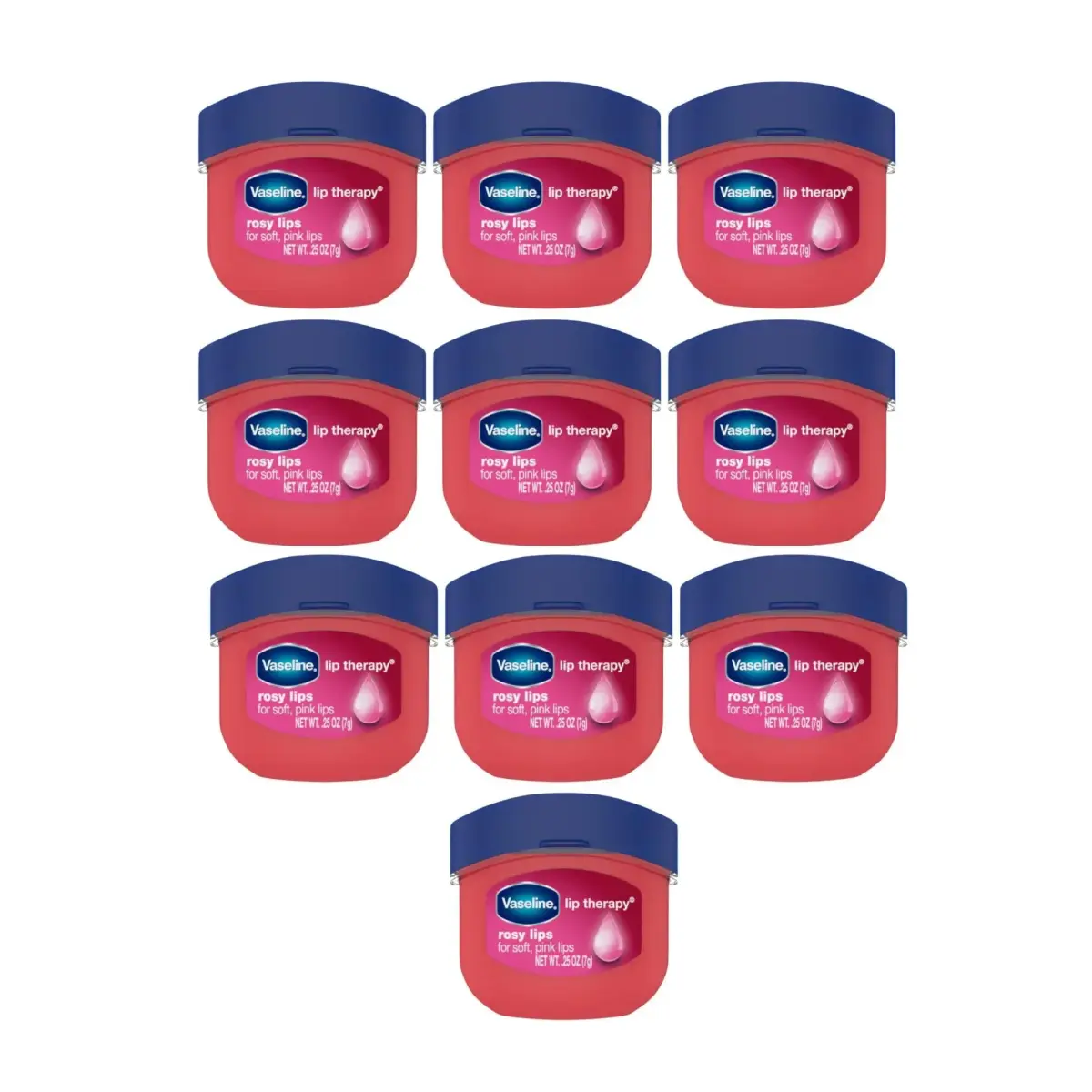 Vaseline Lip Therapy Rosy Lips 0.25 Ounce (Pack of 10) Balm for Dry Lips - main product image