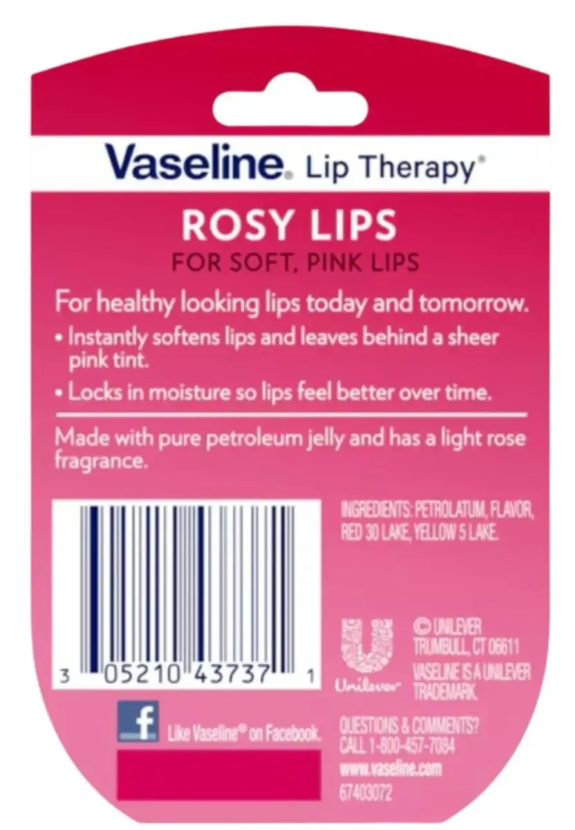 Vaseline Lip Therapy Rosy Lips 0.25 Ounce (Pack of 10) Balm for Dry Lips - view 3
