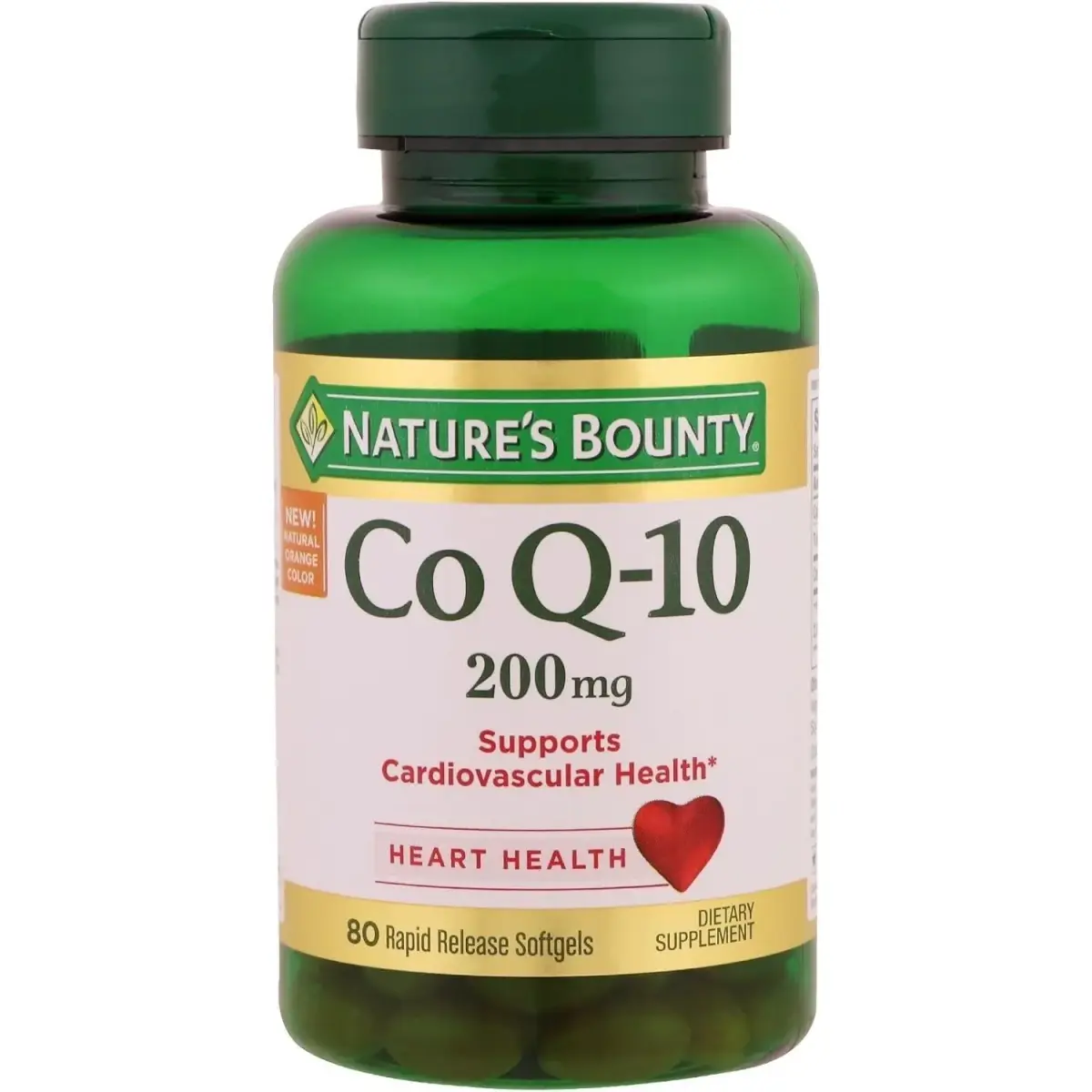 Nature's Bounty Co Q-10 200 mg Rapid Release Softgels | Supports Cardiovascular Health (80 Count Pack of 8) - main product image