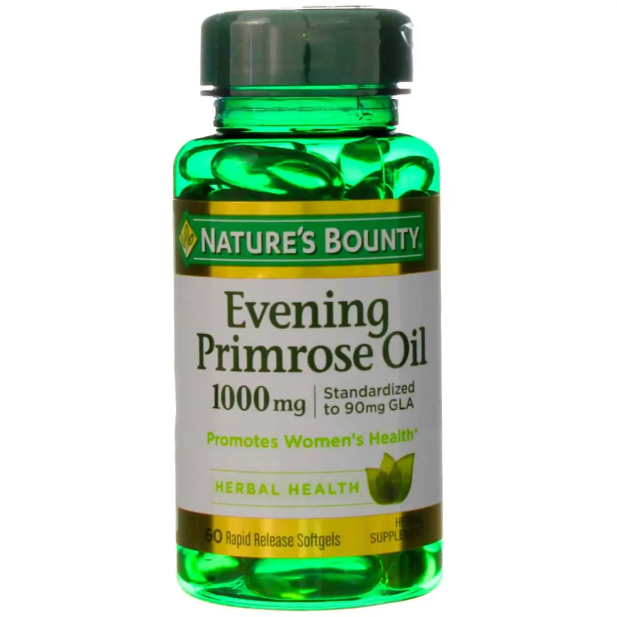 Nature's Bounty Primrose Oil 1000mg Herbal Supplement 60 Softgels (720 Count) | Promotes Women's Health - main product image