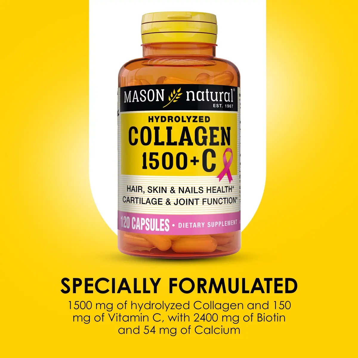 MASON NATURAL Collagen with Vitamin C & Biotin 1500mg | Supports Hair, Skin & Nails (70-120 chars) - view 4