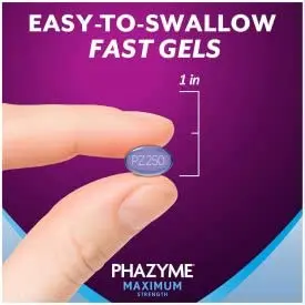Phazyme Maximum Strength Gas and Bloating Relief 36 Fast GELS Pack of 3 | 250 mg Simethicone & 750 mg Calcium Carbonate | Fast-Acting Chewable Relief - view 4