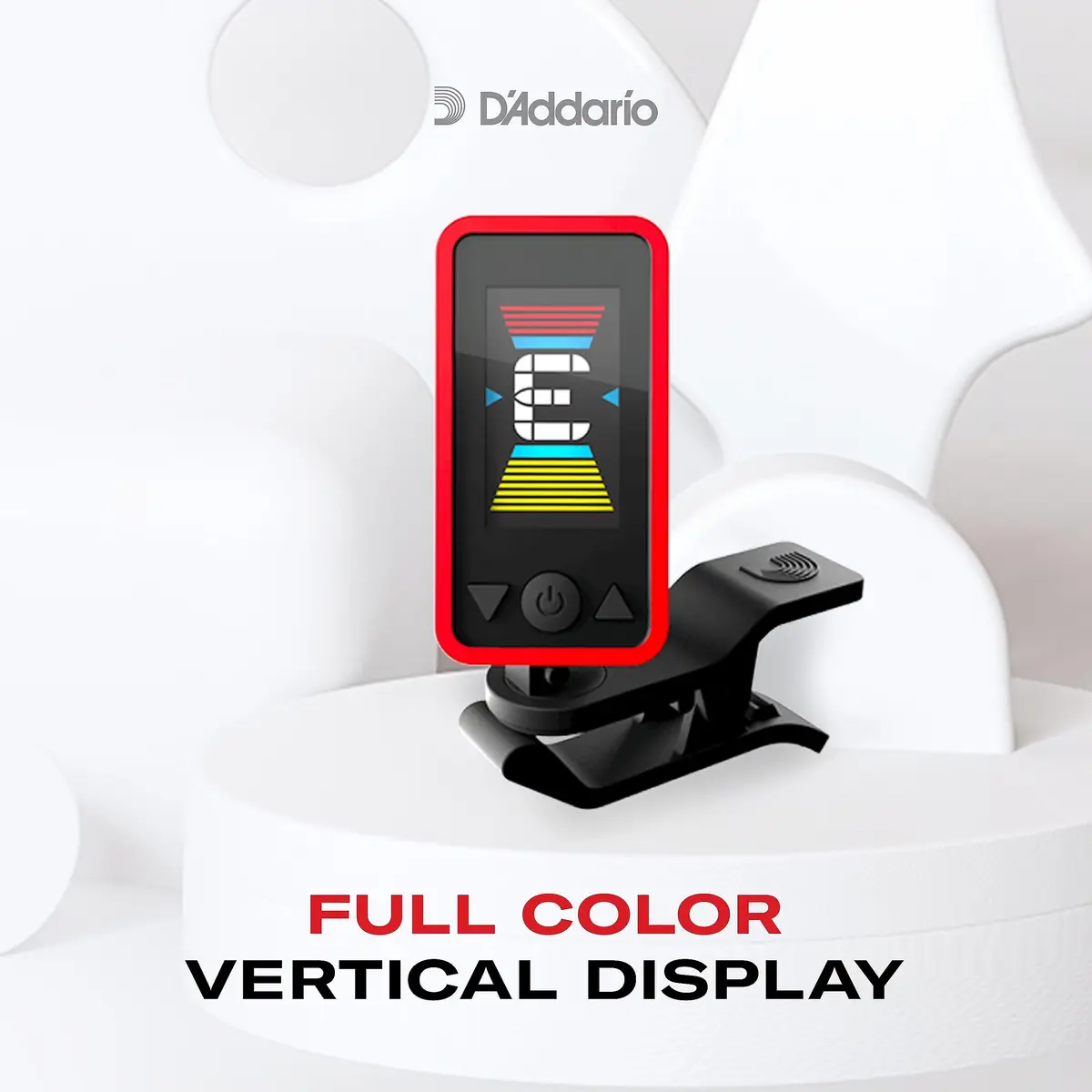 D'Addario Eclipse Red Clip-On Guitar Tuner | Accurate Chromatic Tuning for Guitar, Bass, Ukulele - view 6