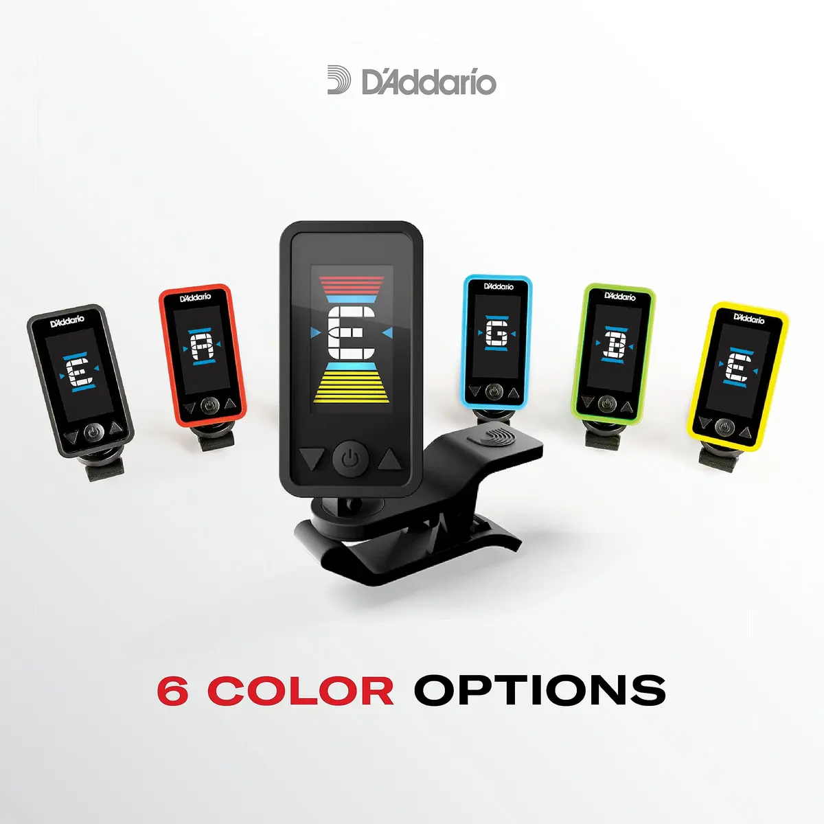 D'Addario Eclipse Red Clip-On Guitar Tuner | Accurate Chromatic Tuning for Guitar, Bass, Ukulele - view 3