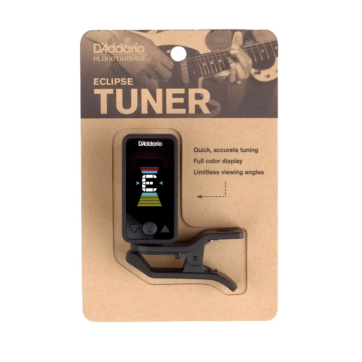 D'Addario Eclipse Headstock Clip-On Guitar Tuner, Black | Accurate Chromatic Tuning for Guitars, Basses, Ukuleles - view 5